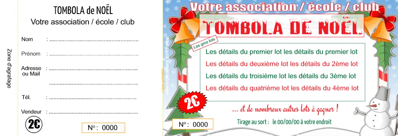 Ticket tombola Noël 10 - HTF